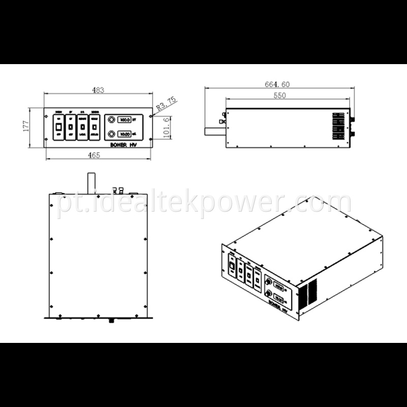 4U High Voltage Charging Power Supplies Drawings